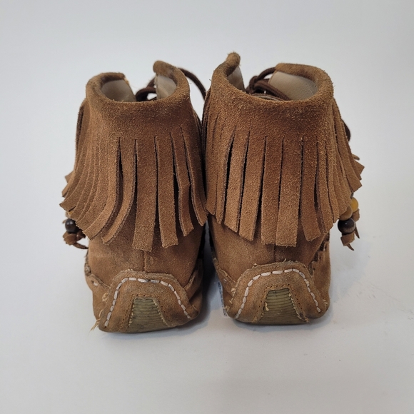 Softmoc brown mocassins with fringe in size 6 - Picture 4 of 13